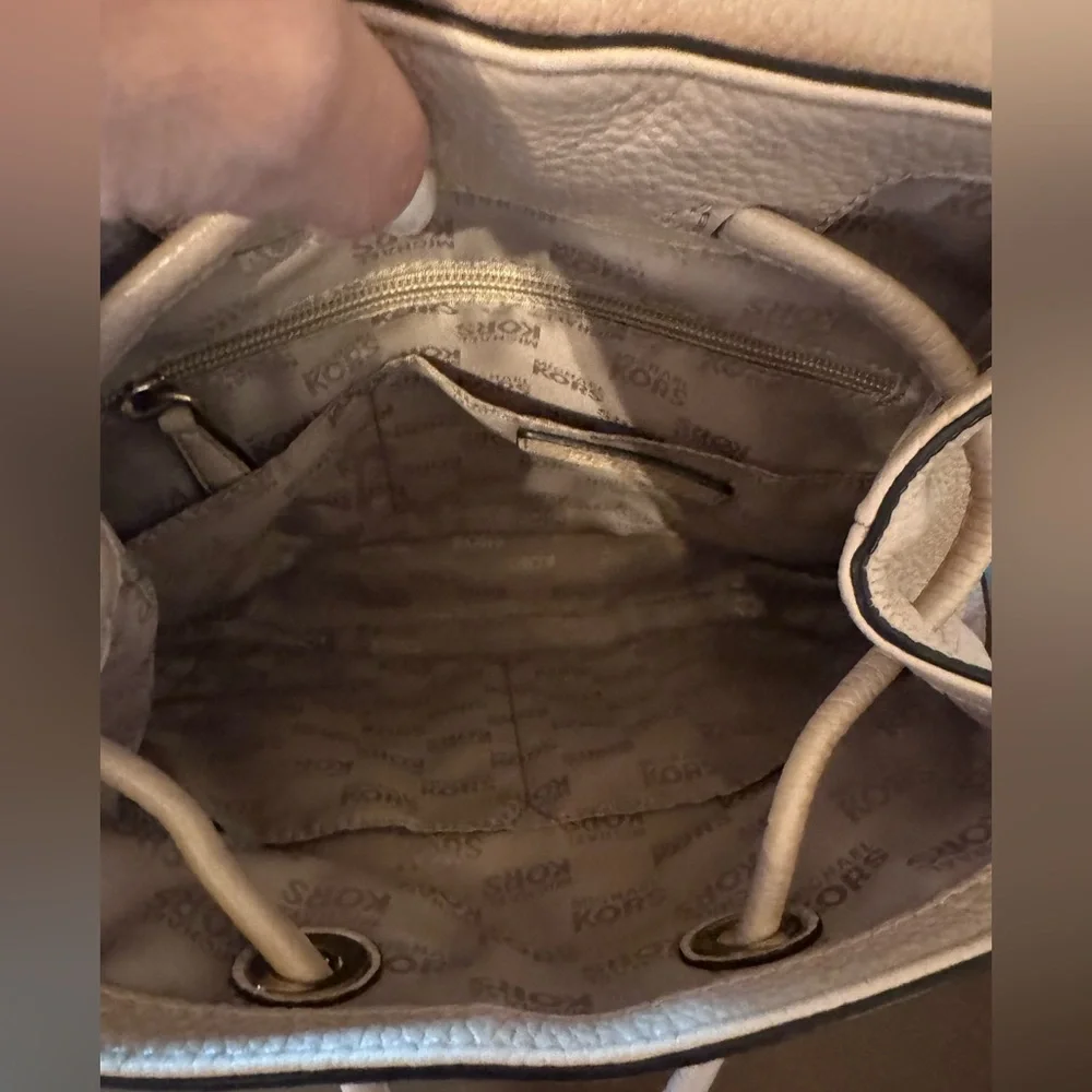 Michael Kors Beige/Tan Pebbled Leather Backpack